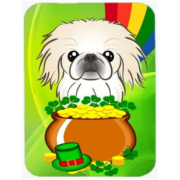 Carolines Treasures Pekingese St. Patricks Day Glass Cutting Board Large 12H x 16W multicolor