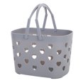 thumbnail image 1 of Cesta de plástico gris duradera con bordes lisos para un almacenamiento seguro en el baño, cesta para ducha de gran capacidad, 1 of 6