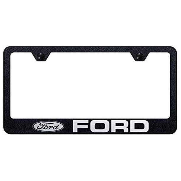 Ford Stainless Steel Rugged Style Black License Plate Frame Made in USA