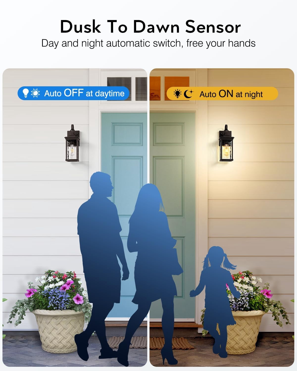 VIANIS 2 Pack Dusk to Dawn Sensor LED Outdoor Wall Sconce, Oil Rubbed Bronze 100% Aluminum Weatherproof Exterior Light for Front Porch, Entry Way, Garage