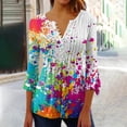 thumbnail image 2 of Patlollav Womens T-Shirts Casual 3/4 Sleeve Print Basic Tunic Tops on Ladies, 2 of 6