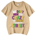 thumbnail image 5 of Glisme Girls Tops Size 5-6 Years Printed Round Neck Short Sleeved T Shirt Casual Top Funny Khaki Graphic Tee, 5 of 5