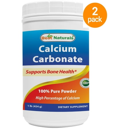2 Pack - Best Naturals Calcium Carbonate Powder 1 Pound (Total 2 Pounds) - Food