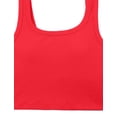 thumbnail image 5 of Top Corto CRZ YOGA Deportivo Acanalado con Relleno Rojo XX-S, 5 of 5