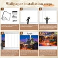 thumbnail image 5 of Wallpaper Skyline North Peel and Stick Wall Murals 69"H x 96"W Removable PVC Wall Paper Self-Adhesive Wall Paintings Art Decor for Bedroom Living Room, 5 of 7