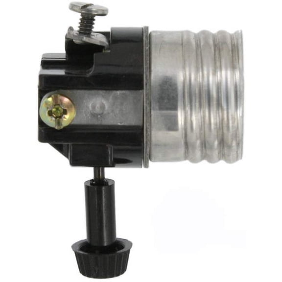 Leviton Medium Base Turn Knob Socket 00M - Aluminum E26 Light Socket Turn Knob Electrical