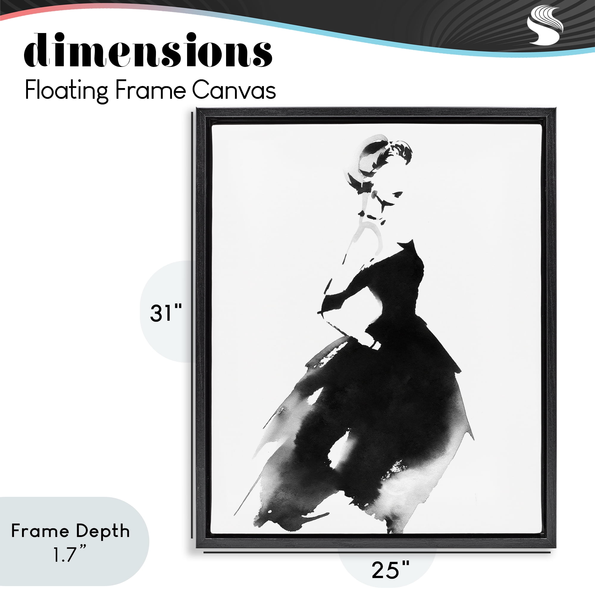 Stupell Industries Shadow Waltz Silhouette Black Framed Floater Canvas Wall Art, design by Svetlana Aleynikova