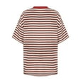 thumbnail image 5 of Oversized Striped T Shirts for Women Loose Fit Color Block Short Sleeve Crew Neck Tshirts Casual Summer Tees (L, Yellow) Major Deals, 5 of 6