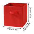 thumbnail image 2 of Square Foldable Storage Bins, 10.6 X 10.6 X 11 Inch | Non-Woven Fabric Cube Organizer Box With Handles, Open Top Closet Shelf Storage Container For Clothes Toys Books (Red), 2 of 2
