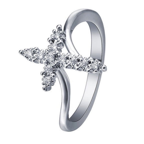 Cross Ring Religious Jewelry for Men and Women Copper European American Design Silver Gold Gift Band Ring Religious Gift Cross Jewelry