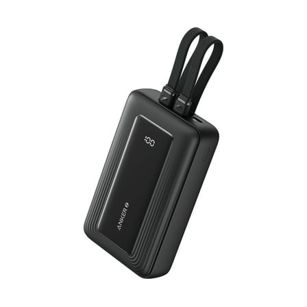 Anker 20,000mAh Power Bank, 30W Fast Charging, Built-In USB-C   MFi Lightning Cables, USB-C & USB-A