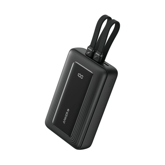 Anker 20,000mAh Power Bank, 30W Fast Charging, Built-In USB-C   MFi Lightning Cables, USB-C & USB-A