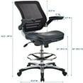 thumbnail image 2 of Modway Edge Modern Style Vinyl Drafting Chair in Black Finish, 2 of 5