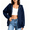 Navy, variant on CBASIHI Womens Oversized Sweatshirts with Pockets- Drop Shoulder Long Sleeve Fall Casual Trendy Drawstring Zip Up Hoodies Gray Size S-2XL