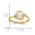 thumbnail image 3 of 14K Yellow Gold Ring Band Pearl (06) June Freshwater Round Diamond, 3 of 5