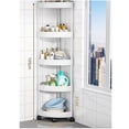 thumbnail image 3 of Triangular Corner Storage Rack with Wheels, Bathroom and Kitchen Organizer, Multi-Layer Rolling Storage Shelf for Small Spaces, Metal Corner Cabinet L, 3 of 3