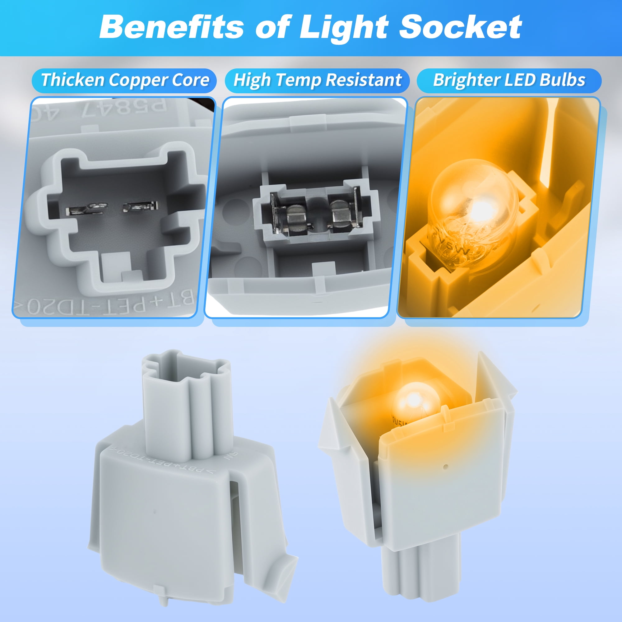 Unique Bargains 2 Pcs License Plate Light Socket Kit for Honda Civic 2013-2015