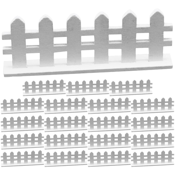 20pcs mini casa vallas de madera micro paisaje cercas granja muñeca valla falsa decores
