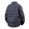 thumbnail image 4 of Camisetas de Bolsillo de Manga Larga de los Hombres de Moda Casual Suelta Botonada a Ajedrez Blusa de Cuello Turndown para el Invierno, 4 of 5