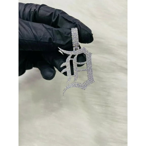 2.5Ct Simulated Diamond Mens Custom Name Initial Charm Pendant 925 Sterling Silver