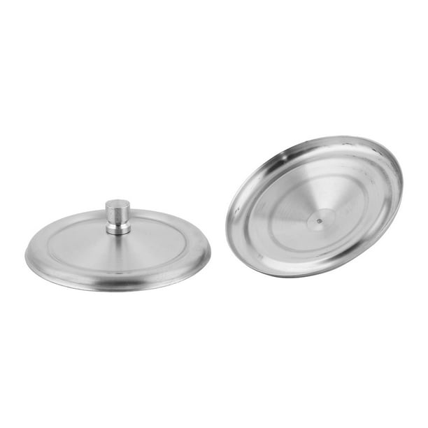 Household Stainless Steel Round Shaped Water Tea Cup Lid Cover Silver