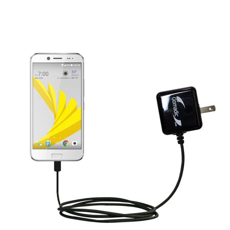 Gomadic Intelligent Compact AC Home Wall Charger suitable for the HTC Bolt - High output power with a convenient, foldable plug design - Uses TipExcha