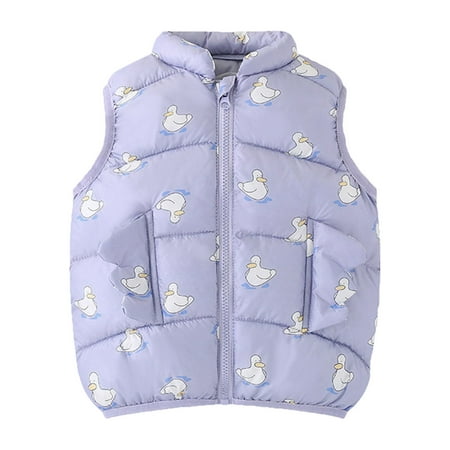 

Dadaria Toddler Jacket 12Months-5Years Toddler Kids Baby Boys Girls Fashion Cute Cartoon Pattern Windproof Padded Clothes Jacket Vest Coat Purple 12-18 Months Toddler