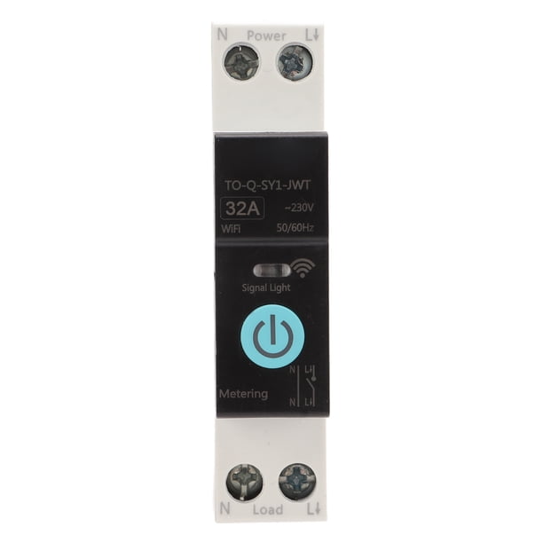 Interruptor de riel DIN Wi-Fi, disyuntor de riel DIN, disyuntor de doble polo, interruptor de luz Wi-Fi de primera línea
