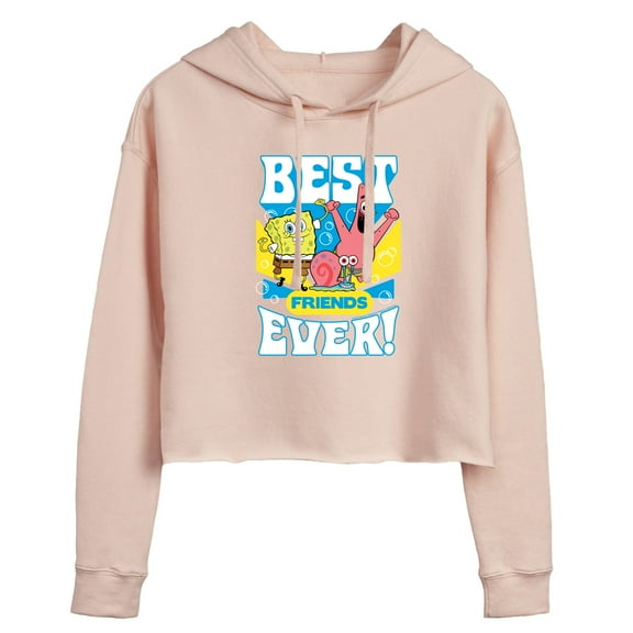 SpongeBob SquarePants - Best Friends Ever - Juniors Cropped Pullover Hoodie