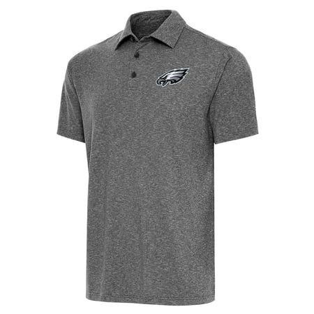 Men s Antigua Heather Black Philadelphia Eagles Par Polo