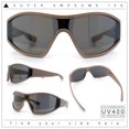 thumbnail image 2 of Wrap Curved Color Mirror Oversize Shield Sport Plastic Sunglasses Tan - Gold Mirror, 2 of 8