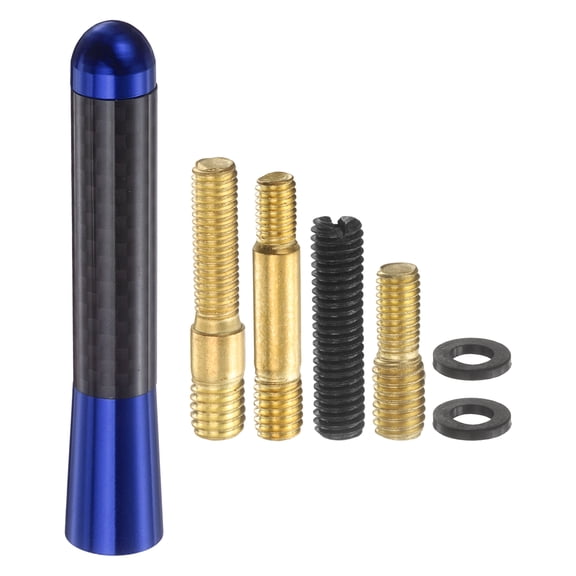 Uxcell Car Short Antenna Carbon Fiber Aluminum Universal Replacement Auto Radio Antenna (3.1", Blue) - Conductive & Waterproof, for Cars RVs SUV Trucks