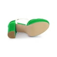 thumbnail image 3 of BLISSFUL STEP Mother's Day Women's Platform T Strap Bow Vintage Block Heels Pumps Lime Green 8, 3 of 8