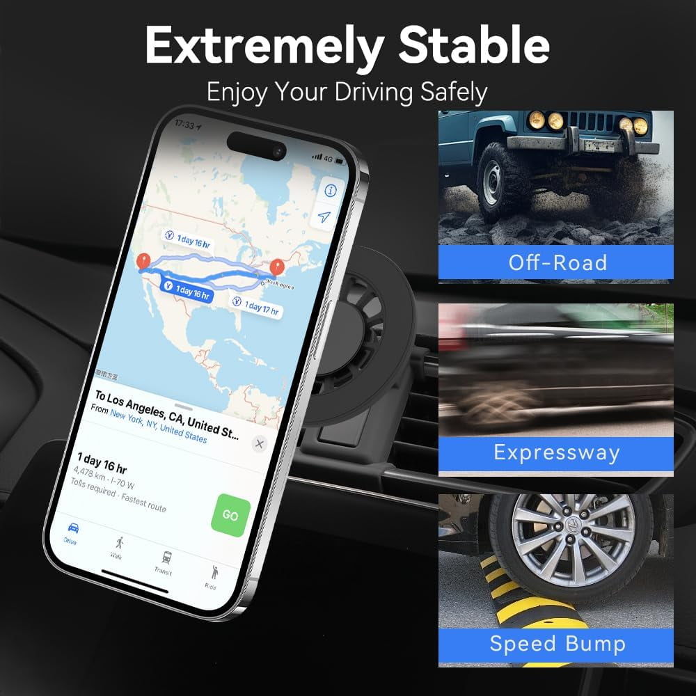 MJMJ Car Phone Holder Fit for Honda CR-V CRV 2017-2022 Accessories Rotatable Custom Fit for Magsafe Cell Phone Holder Mount [20 Strong Magnets][Hands Free]