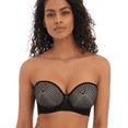 thumbnail image 1 of Freya Womens Tailored Underwire Molded Strapless Bra Black 38F, 1 of 2