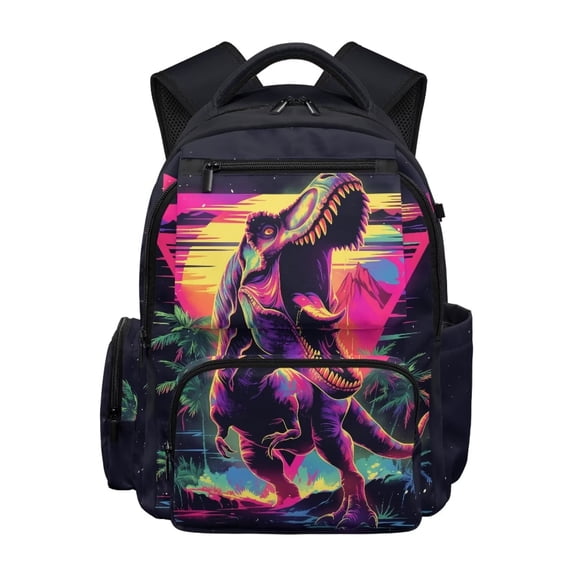 Bulopur T-Rex Kids Backpack for Boys Cool School Bag Lightweight Waterproof Multi-Pocket Book Bag for Kids 6-12