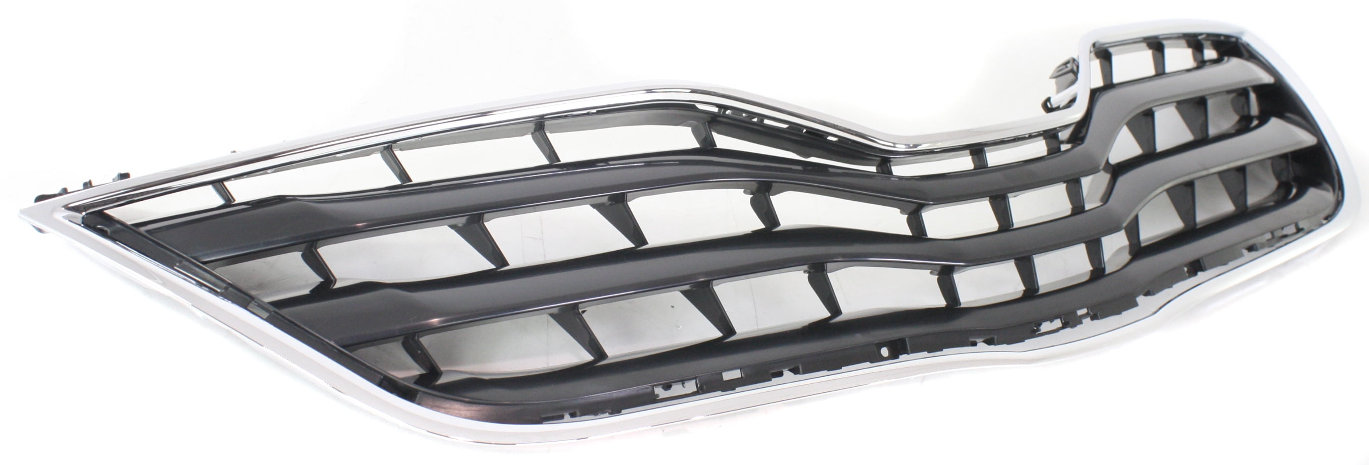 Grille Assembly Compatible With 2010-2011 Toyota Camry Chrome Shell with Painted Black Insert