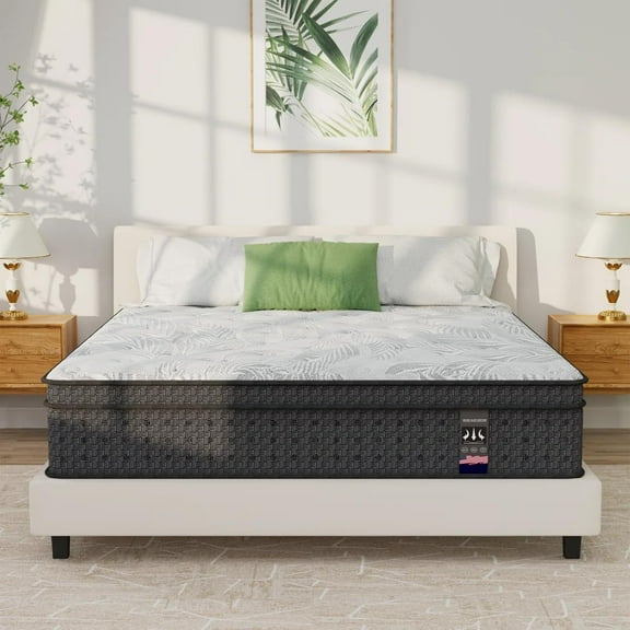 Queen Mattress 14 inch, Hybrid Memory Foam Mattresses in a Box, Individually Pocket Springs for Motion Isolation, Queen Size Mattress, Medium Firm, Upgraded Support & Pressure Relief, CertiPUR-US