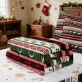 thumbnail image 5 of Manfei Fair Isle Zipper Full Size Comforter Sets with Fitted Sheet and 2 Pillowcases Christmas Zipper Bedding Set, Navy Gold, Xmas Reversible, 5 of 7