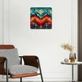 thumbnail image 3 of 12 Inch Wall Clock Battery Operated Silent Clock Decorative for Office, Kitchen, Outdoor, Living Room，Colorful Style Ethnic Drawing, 3 of 4