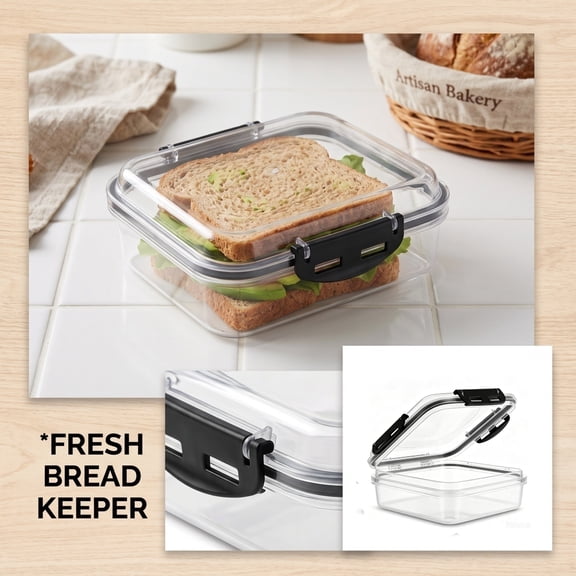 Premium Sandwich Containers & Box - BPA Free Lunch Containers for Lunch Boxes - Durable & Reusable Sandwich Holder for Freshness