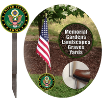 U.S. Army Flag Holder Grave Marker with 8x12 American Flag