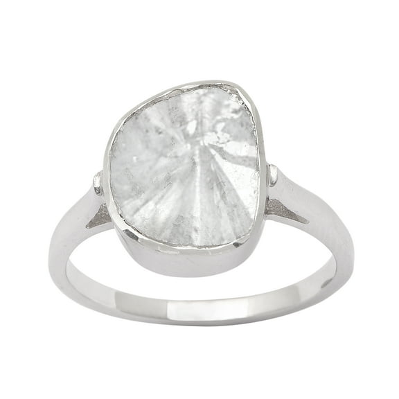 0.70 CTW Natural Slice Diamond Polki Solitaire Valentines Day Gifts Ring 925 Sterling Silver