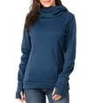 thumbnail image 2 of Annhoo Women's Maternity Sweatshirts High Neck Long Sleeve Nursing Hooded Tops with Pocket Pregnant Breastfeeding Shirts, 2 of 7