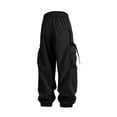thumbnail image 6 of MXALUOB Men's Cargo Pants Loose Fit Fashion Outdoor Pants Drawstring Elastic Waist Solid Color Utility Trousers Casual Streetwear, 6 of 7