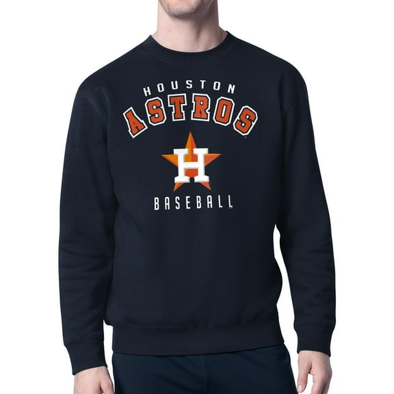 Men's Starter Navy Houston Astros Team Logo Fleece Pullover Sweatshirt