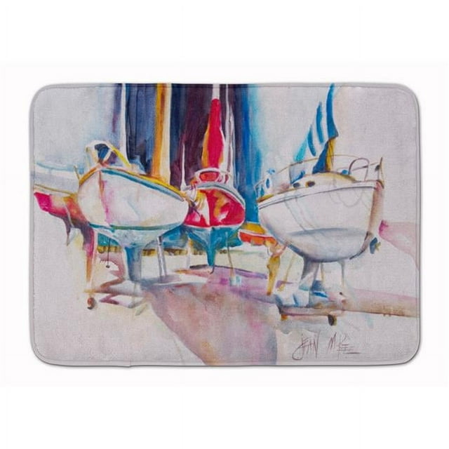Carolines Treasures JMK1039RUG Sailboats in Dry Dock Machine Washable Memory Foam Mat