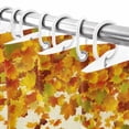 thumbnail image 6 of Shower Curtain 66"W x 72"L Thanksgiving Autumn Orange Maple Leaves Fabric Shower Curtains Set with Hooks Water Repellent Bathroom Curtains Machine Washable Bathroom Accessories, 6 of 6