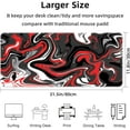 thumbnail image 2 of Fluid Pattern Gaming Mouse Pad for Desk,Desk Mat with 3mm Non-Slip Base,Large Mouse Pad Gaming Mousepad,Waterproof Mouse Mat Desk Pad with Seamed Edges,31.5x11.8In Mousepad for Gaming,Office,Red-Black, 2 of 5