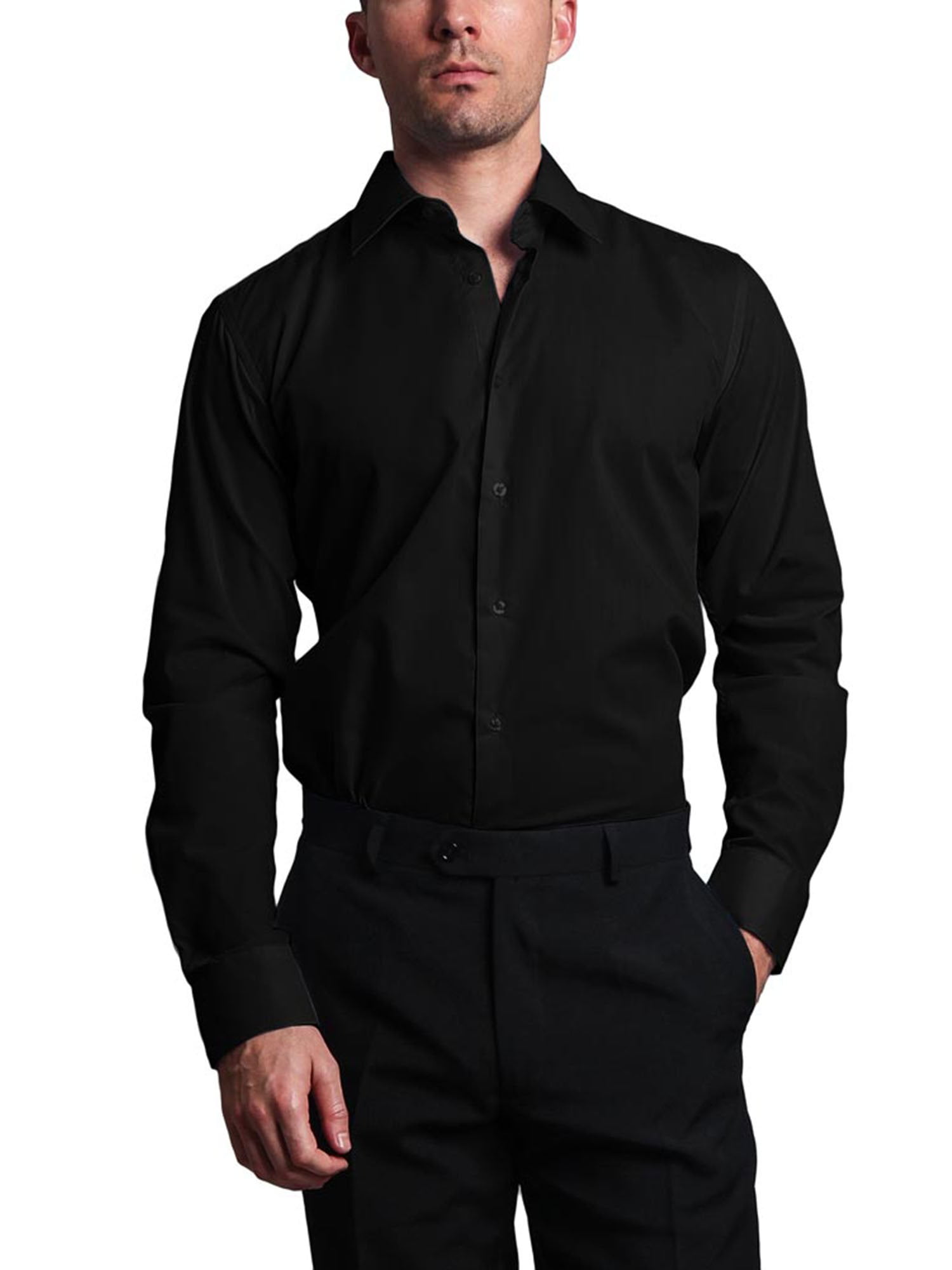 black slim fit formal shirt